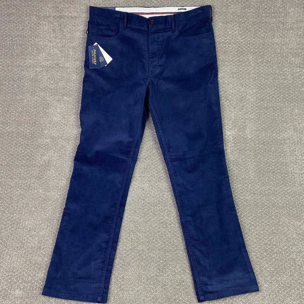 Polo Golf Ralph Lauren Corduroy Pants Men's 36 x 32 measures 38 x 32 Navy Blue